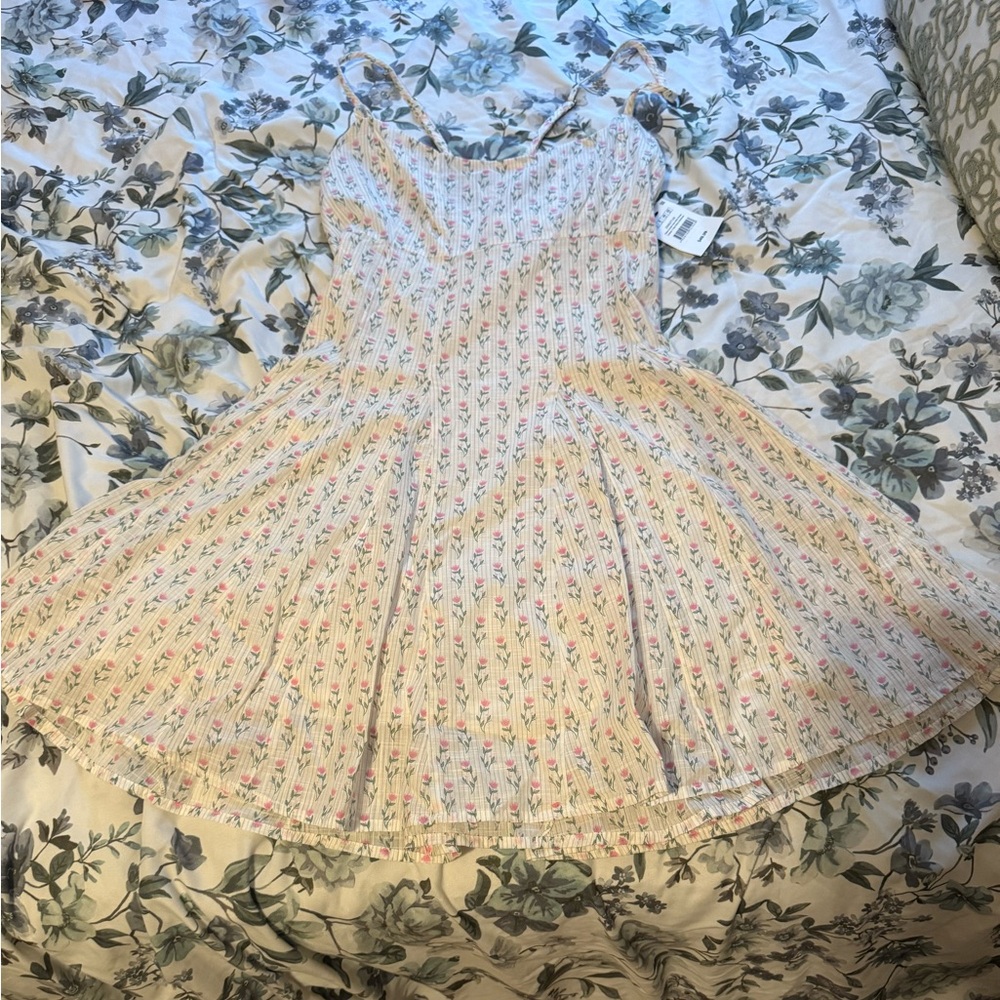 Cotton On Floral Mini Dress - Pink and White